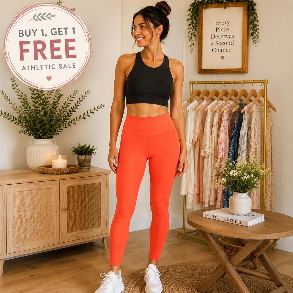 prAna Coral Orange Ribbed High Rise Leggings Women’s Small Athletic Yoga Pants B